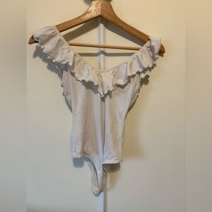 White Ruffled Bodysuit